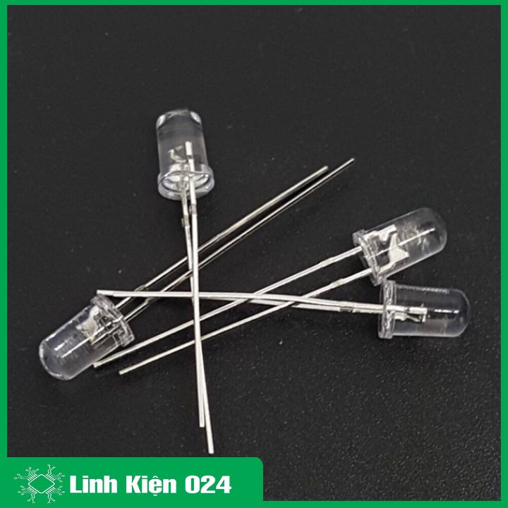 Led Đơn 5mm Siêu Sáng Gói 100 Bóng - Chân Dài - Trắng
