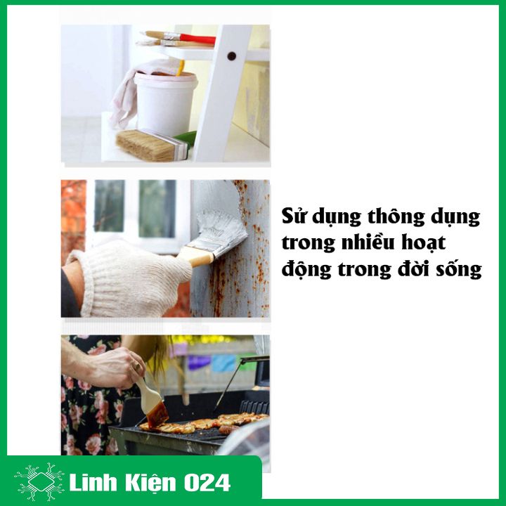 Chổi Vệ Sinh Mạch Quét Axetol Quét Sơn Cán Gỗ Sợi Siêu Dầy