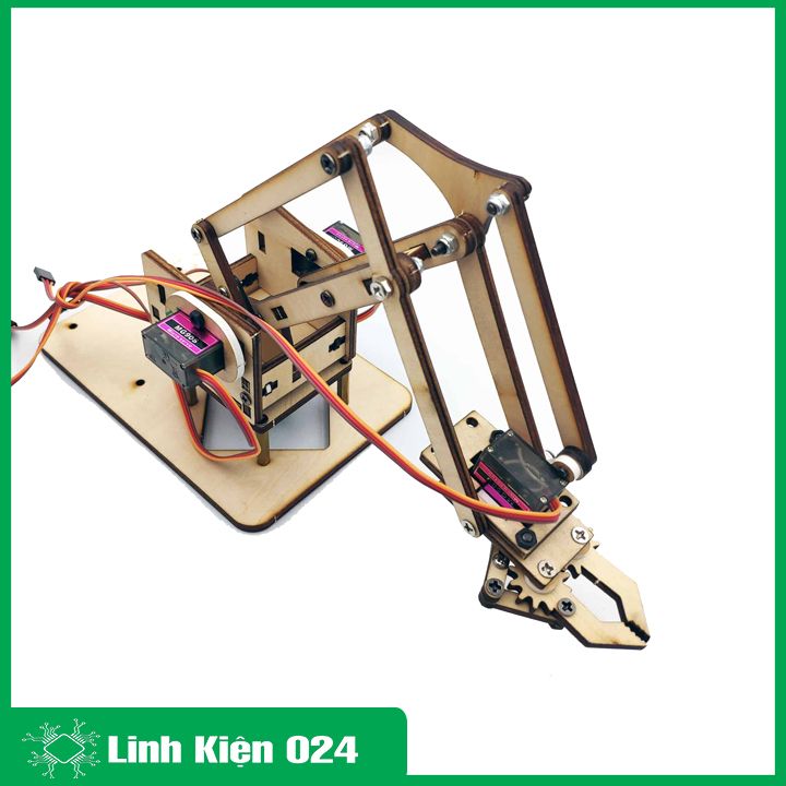 Full Bộ Cánh Tay Robot Arduino Uno Mica ( Kèm 04 Động Cơ Servo SG90, 01 Arduino Nano CH340, 01 Shield Mở Rộng Arduino NaNo )