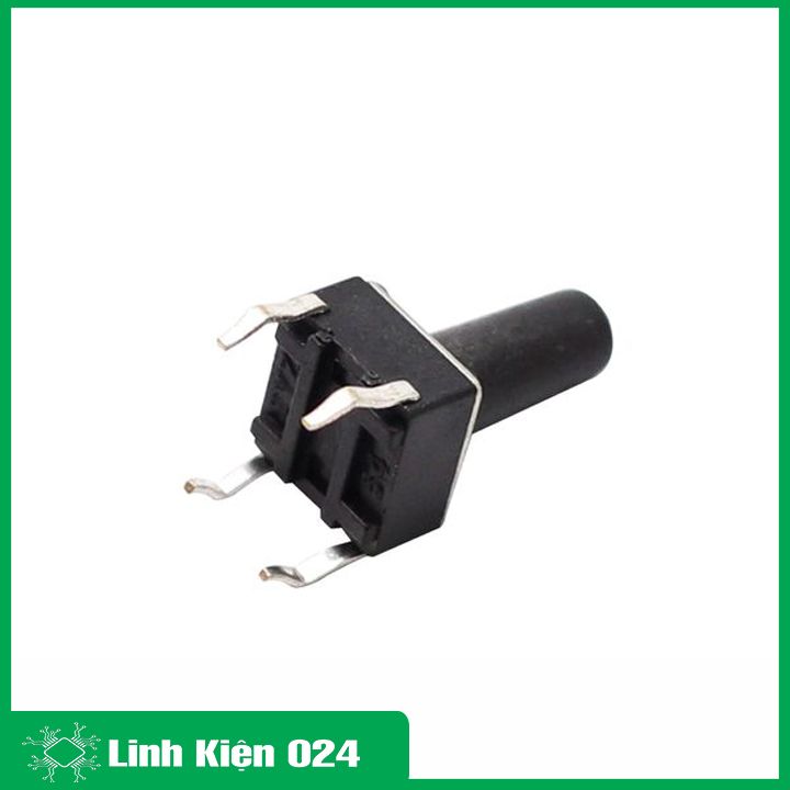 Bộ 10 Nút Nhấn 4 Chân 6x6x10mm, Tặng 10 Vỏ Nút Nhấn Màu Sắc Ngẫu Nhiên