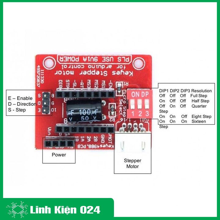 Shield Điều Mở Rộng Module Điều Khiển Động Cơ Bước A4988 DRV8825