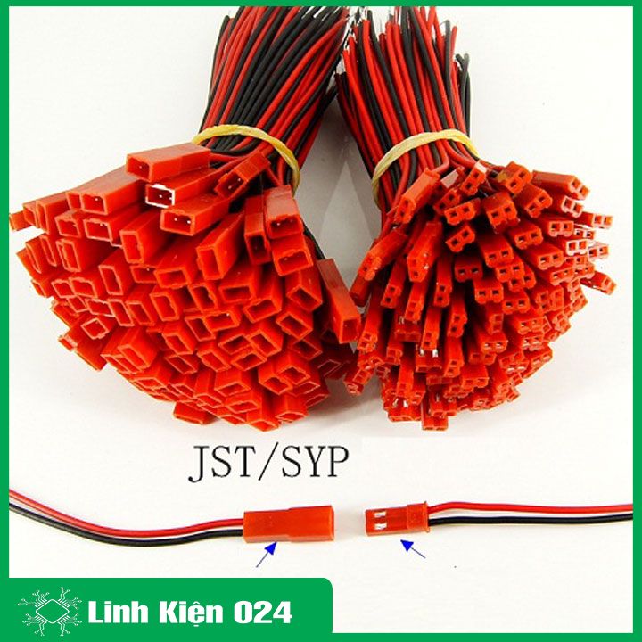 Dây Nối JST-2P Đỏ - 5 Đực 5 Cái
