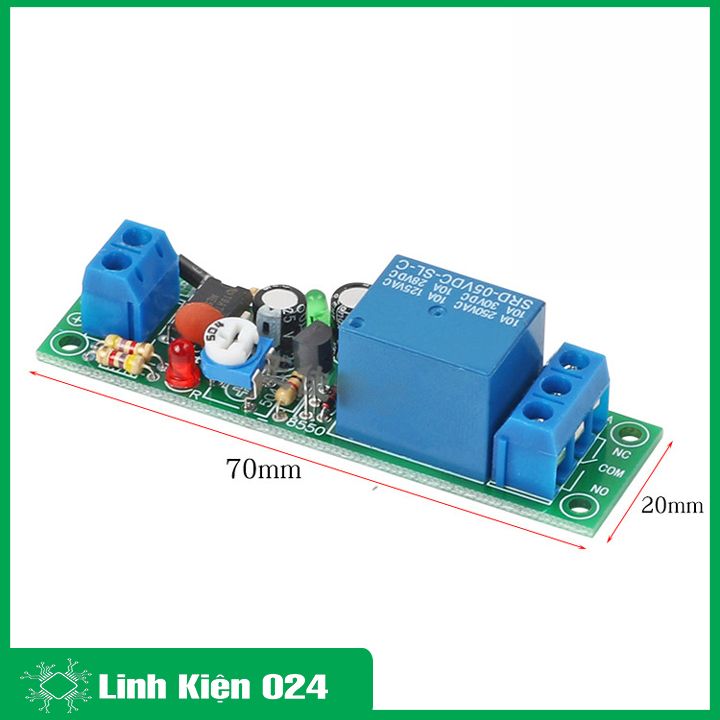 Module Tạo Trễ NE555 Đóng Cắt Relay 5VDC Thời Gian 0-60s (K4E1)