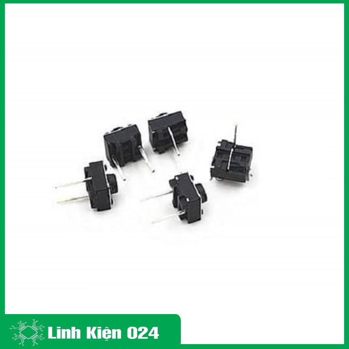 Nút Nhấn 2 Chân Vuông Đen 6x6x5mm - 1 Chiếc (K2C14-2)