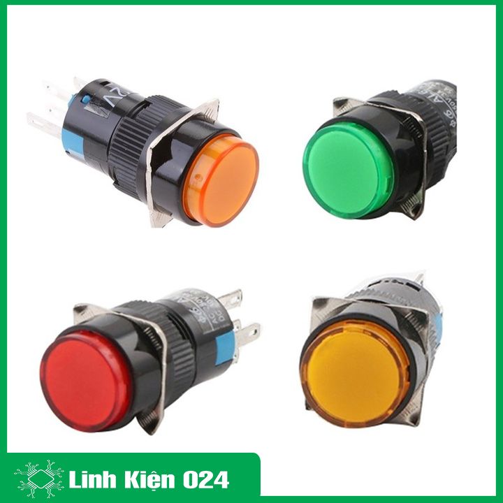 Nút Nhấn Đề 16mm-220VAC AL6- M Nhấn Nhả Có Đèn