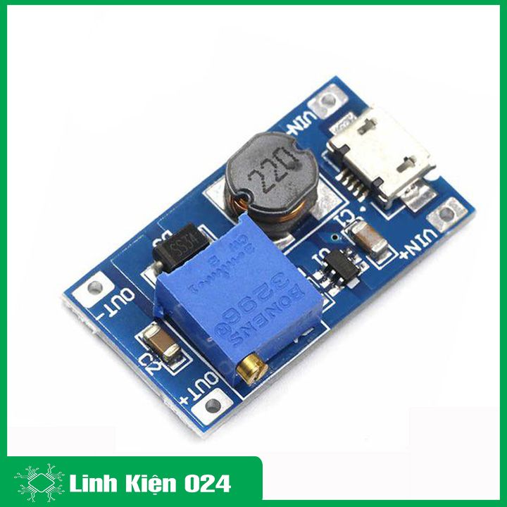Module Boost DC DC 2-24V 2A MT3608 V2 (K2C2)