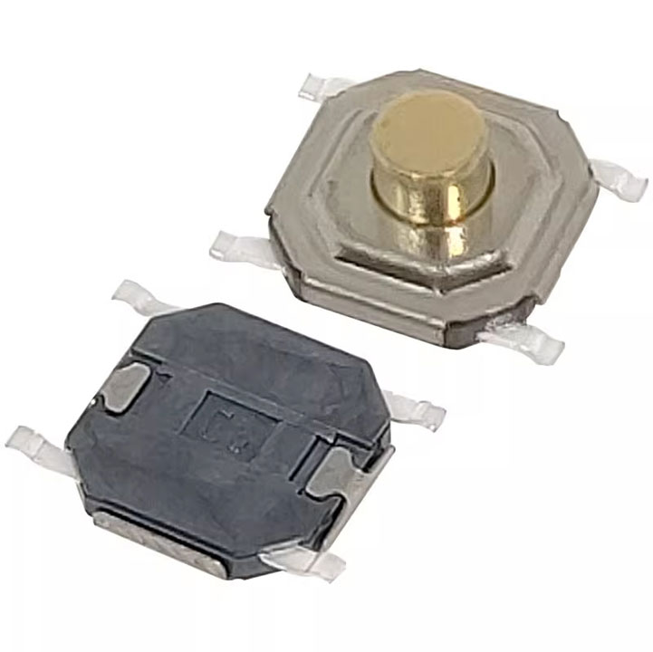Nút Nhấn 4 Chân SMD 4x4x1.5mm Đầu Đồng Chống Nước (K2C9-1)