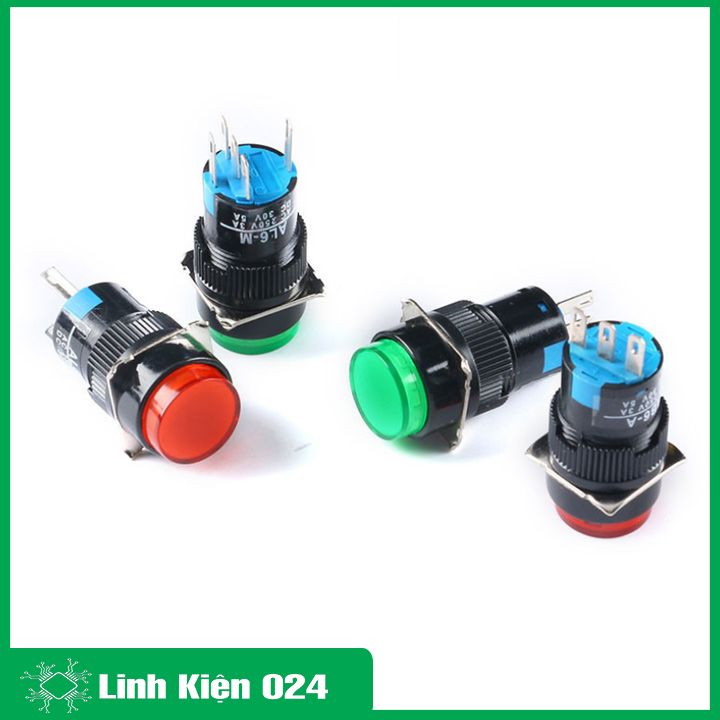 Nút Nhấn Đề 16mm-24VDC AL6- A Nhấn Giữ Có Đèn