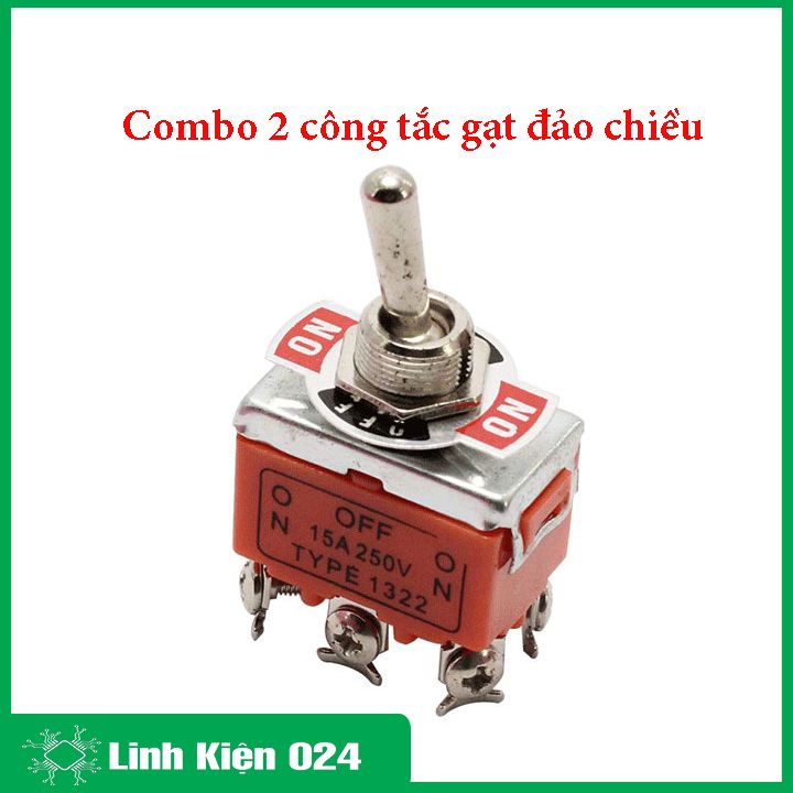 Công Tắc Gạt Đảo Chiều Động Cơ 1322 6 Chân 250VAC-15A - Combo 2 chiếc