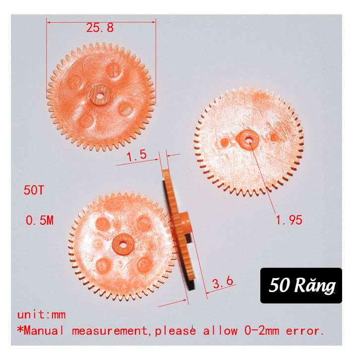 Bánh Răng Nhựa Trục 2mm