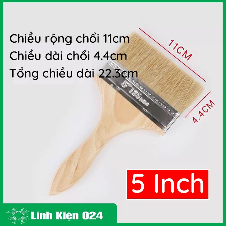 Chổi Vệ Sinh Mạch Quét Axetol Quét Sơn Cán Gỗ Sợi Siêu Dầy