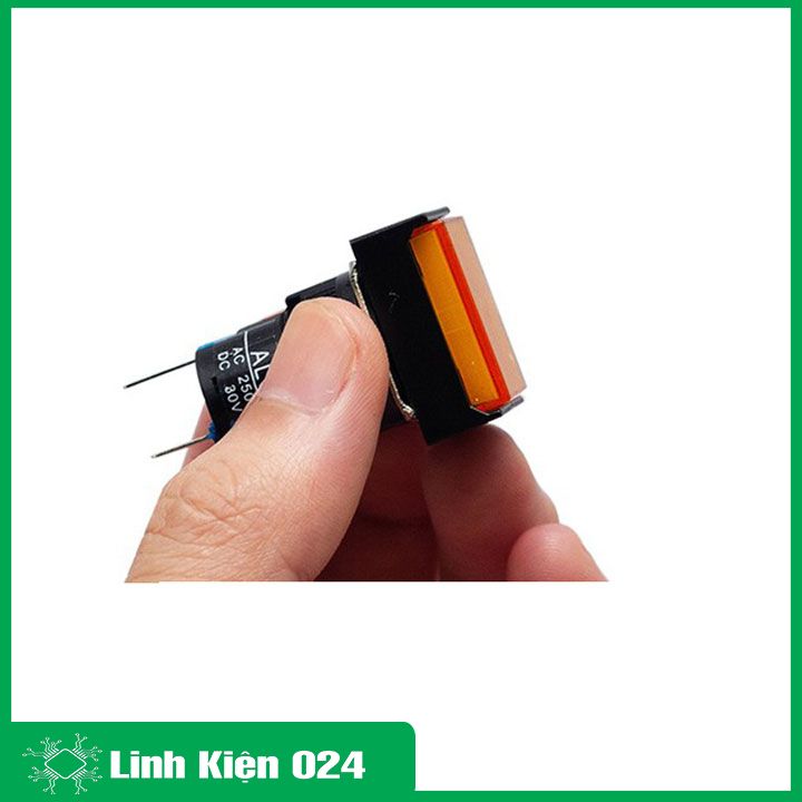 Nút Nhấn Đề Chữ Nhật 220VAC LA16J-11D Nhấn Nhả Có Đèn