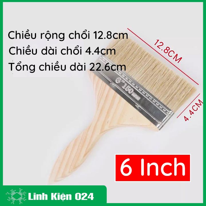 Chổi Vệ Sinh Mạch Quét Axetol Quét Sơn Cán Gỗ Sợi Siêu Dầy