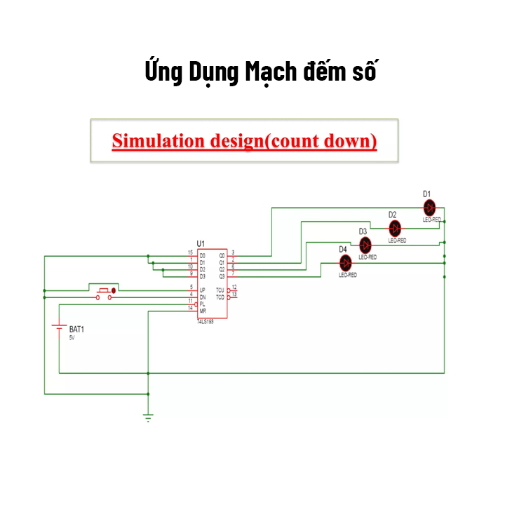 74HC193 DIP16 Binary Up/Down Counter with  Clear (K9H10)