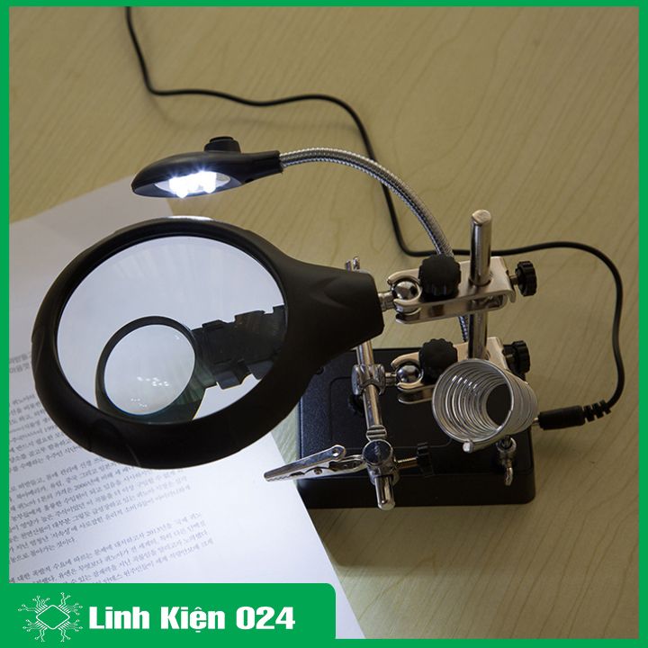 Kính Lúp Đôi Để Bàn Có Đèn Led Chiếu Sáng TE-800