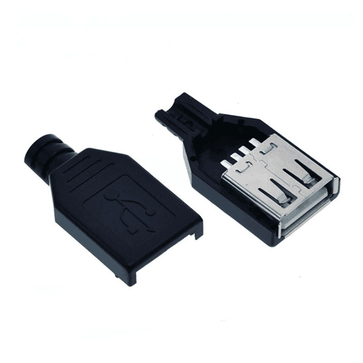 Combo 5 Đầu Jack Cổng USB A Cái 4P + Vỏ