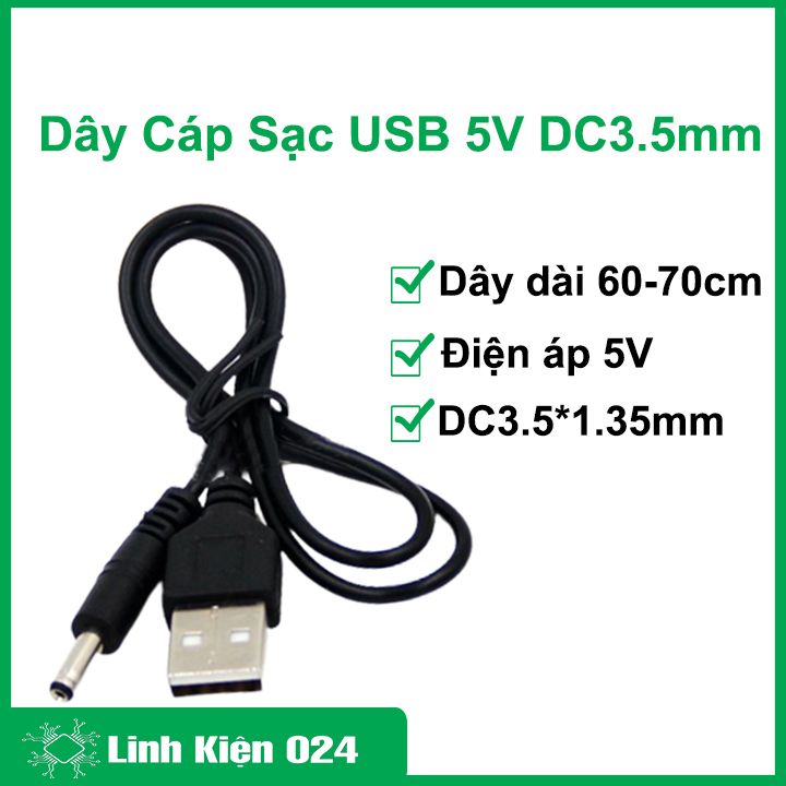 Dây Cáp Sạc USB 5V DC3.5mm Máy Rửa Mặt Foreo Luna/Luna 2/Mini/Mini 2/Go/Luxe