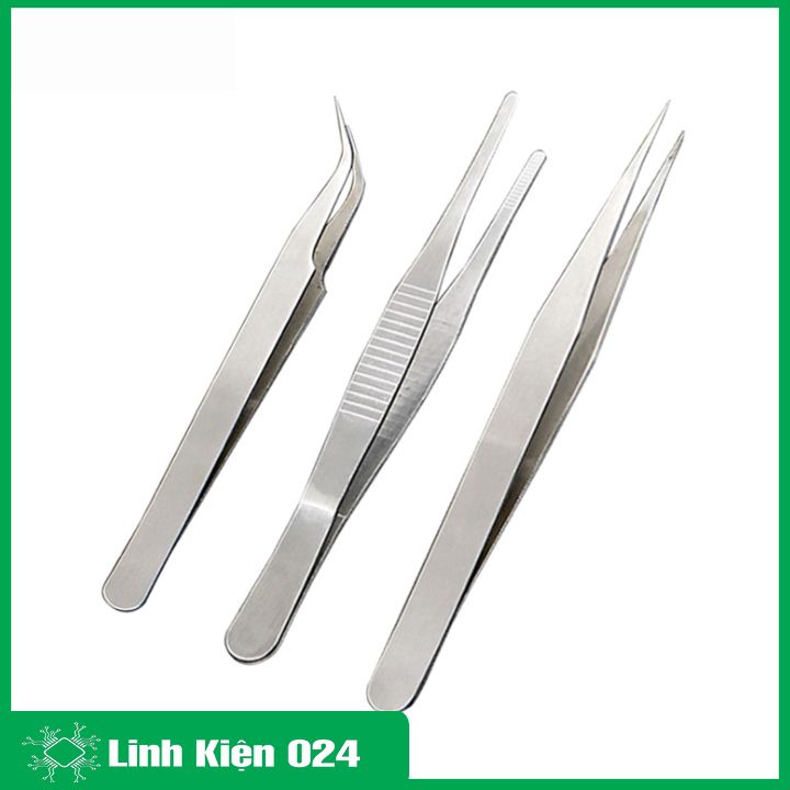 Bộ 3 Kẹp Linh Kiện Điện Tử Đa Năng Loại To Dài 13Cm ( Vàng )