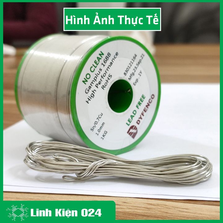 Thiếc Hàn Không Chì DYFENCO Hàng Đài Loan 1.0mm Cuộn 5 Mét