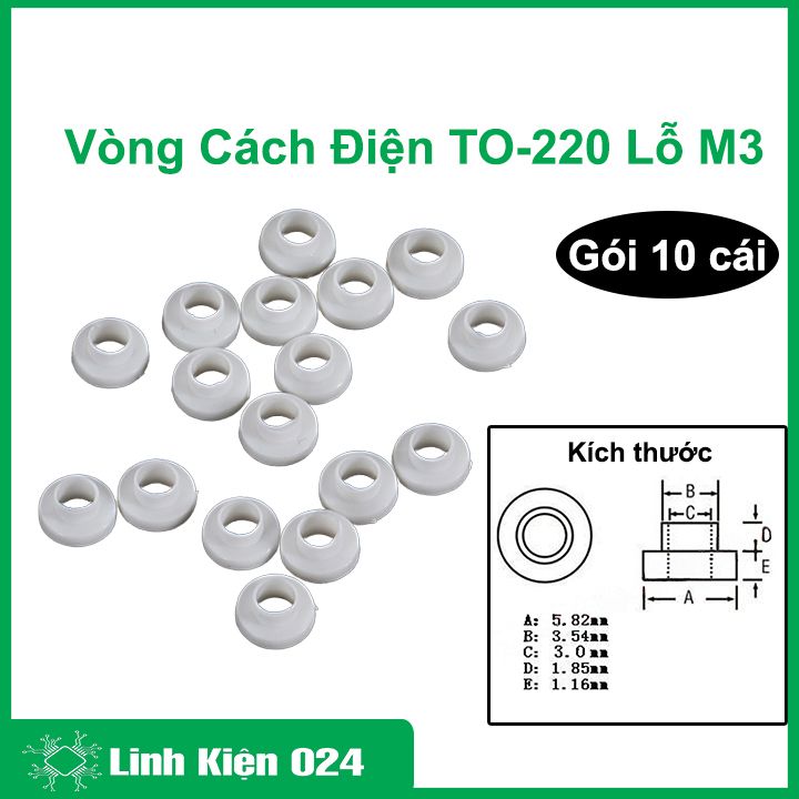 Gói 10 Vòng Cách Điện TO-220 Lỗ M3