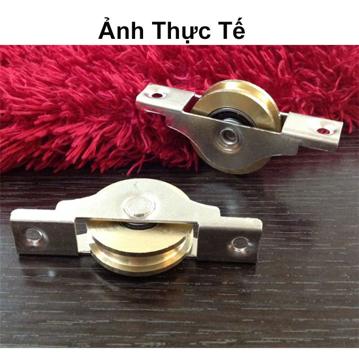 Bánh Xe Ròng Rọc, Con Lăn Trượt Cửa Tủ, Cửa Nhà ,Cửa Lùa Bằng Đồng Nguyên Chất