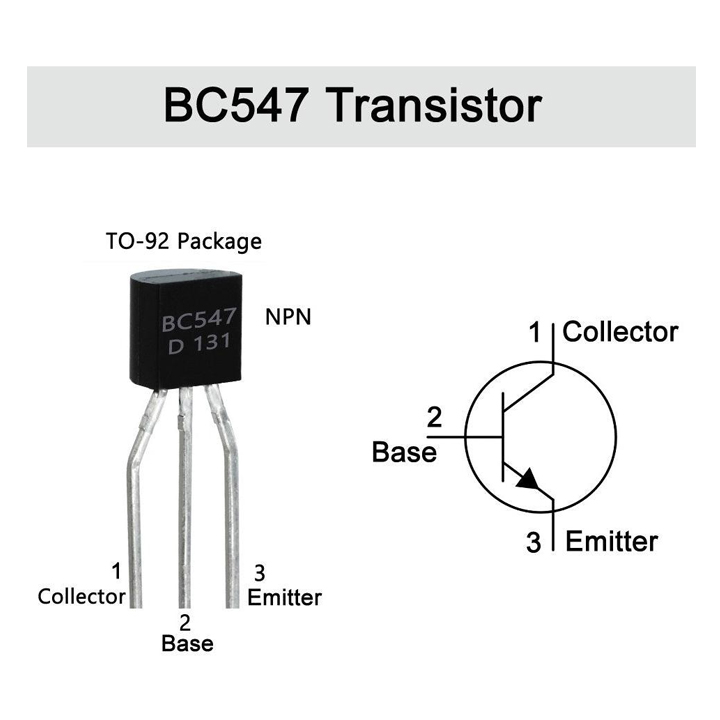 Transistor BC547 TO-92 NPN 0,1A 50V (k9f6)