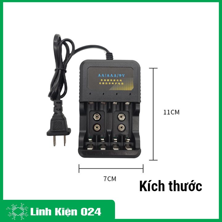 Bộ Sạc Pin 9V Pin AA AAA 1.2V MS-579 Có Bảo Vệ