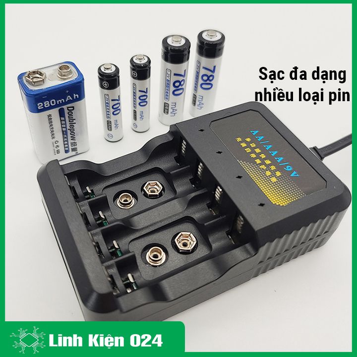 Bộ Sạc Pin 9V Pin AA AAA 1.2V MS-579 Có Bảo Vệ