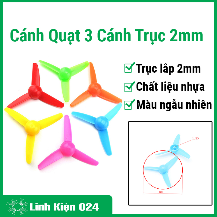 Cánh Quạt 3 Cánh 80mm Trục 2mm (K1K20)