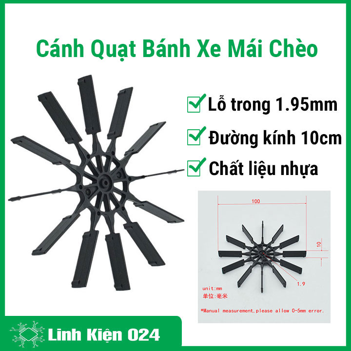 Cách Quạt Bánh Xe Mái Chèo Làm Thuyền 2x100mm