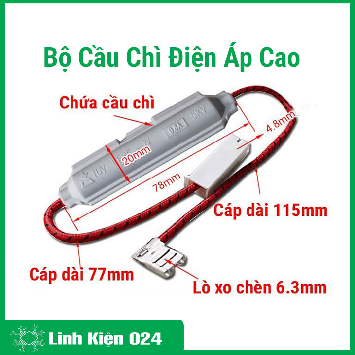 Bộ Cầu Chì Điện Áp Cao Lò Vi Sóng Có Vỏ Dây Kết Nối Cầu Chì