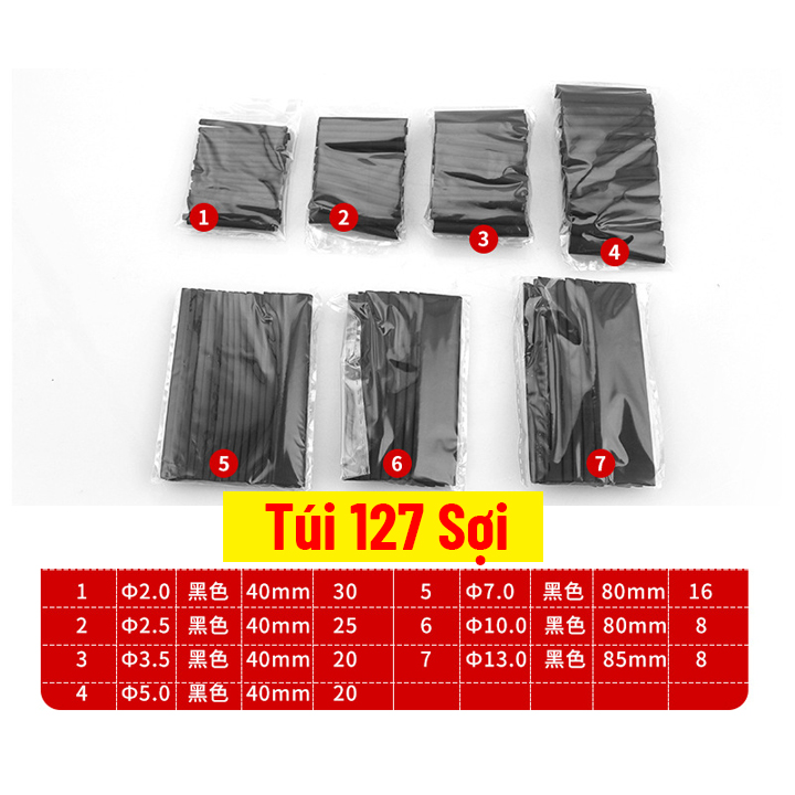 Combo Gen Co Nhiệt Đủ Màu Cắt Sẵn Nhiều Cỡ