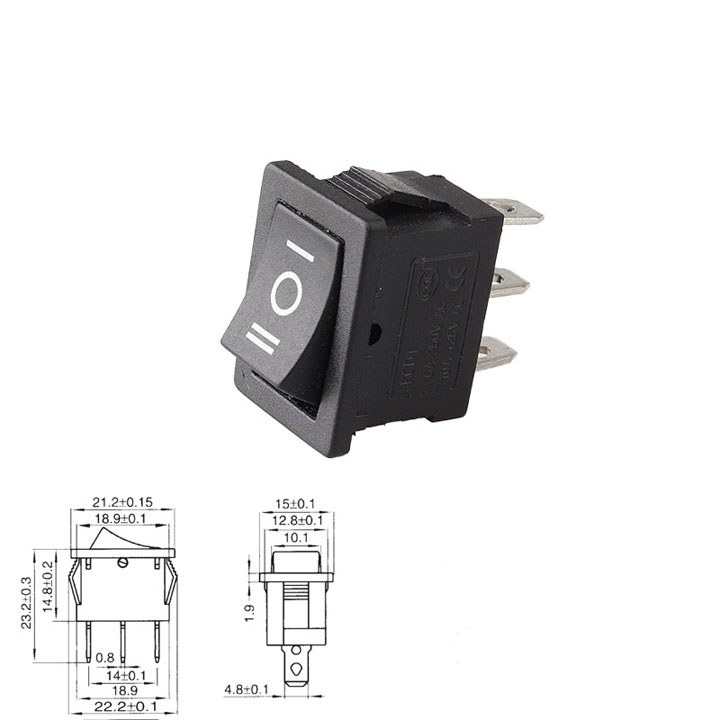 Công Tắc Bập Bênh 3P 3 Chế Độ KCD1 10x15mm (k1d18)
