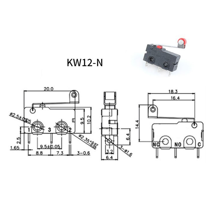 Công Tắc Hành Trình KW12 3A 250V Có Bánh Xe