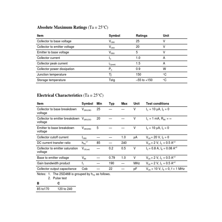 Combo 10 Transistor D468 TO-92 NPN 1A 25V
