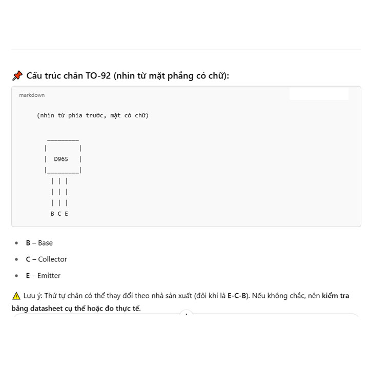D965 TO-92 TRANS NPN 5A 20V (K9F6)