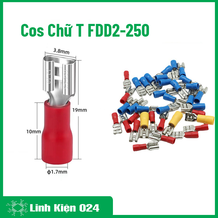 Đầu Cốt Điện Cos Chữ T FDD2-250 ( Gói 100 Chiếc )