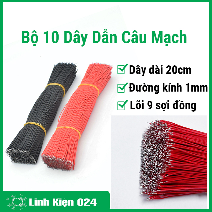 Bộ 10 Dây Dẫn Câu Mạch Dài 20cm Đường Kính 1mm