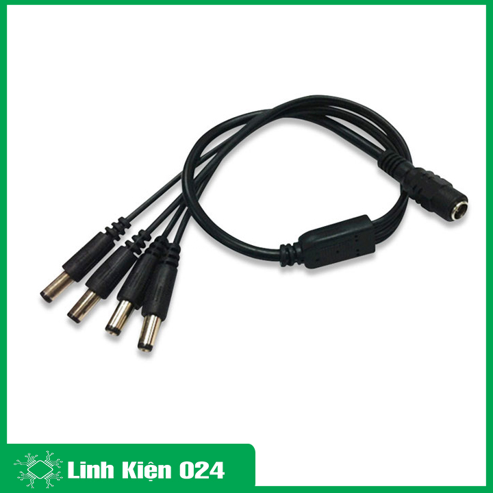 Dây Chia Nguồn DC 1 Ra 4 Đầu Jack DC 5.5x2.1mm