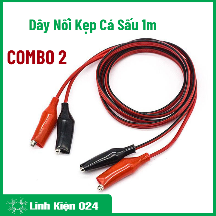 Dây Nối Kẹp Cá Sấu Dài 1m - Combo 2 Dây