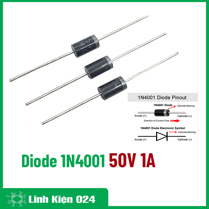 Diode 1N4001 1A 50V Gói 10 Con (DIP)