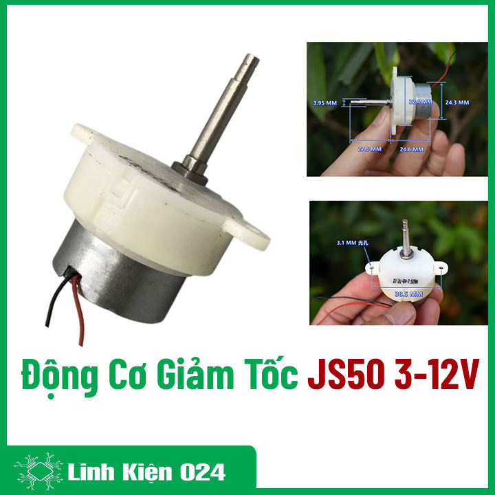 Động Cơ Giảm Tốc JS50 3-12V Trục Dài