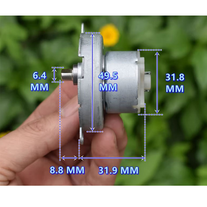 Động Cơ Giảm Tốc JS305S 6-12VDC 6-14 Vòng/Phút Bánh Răng Kim Loại