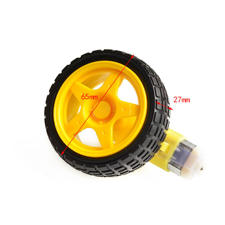 Combo Động Cơ Giảm Tốc Vàng 3V-9V + Bánh Xe