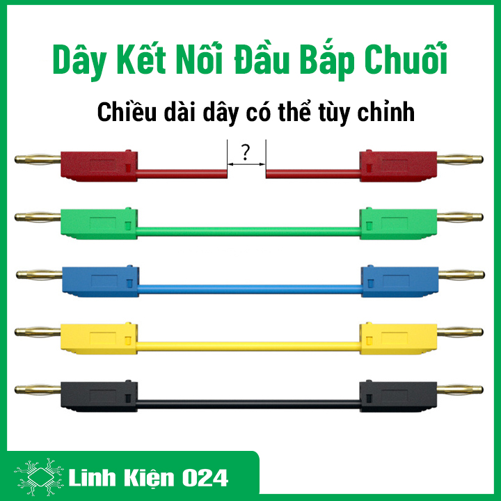 Dây Kết Nối An Toàn 2 Đầu Bắp Chuối Đực Loại 2.0mm Dài 25cm