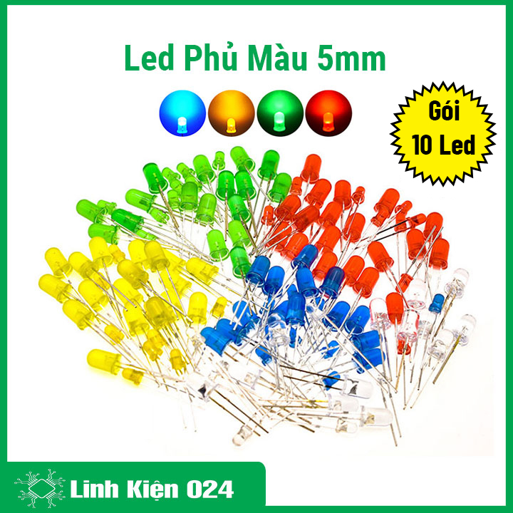 Led Phủ Màu 5mm - Gói 10 Con