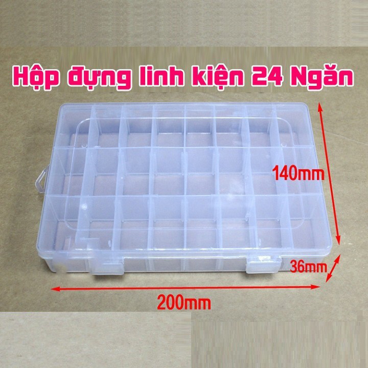 Hộp Đựng Linh Kiện Điện Tử 24 Ngăn ( CóThể Tháo Rời Ngăn )