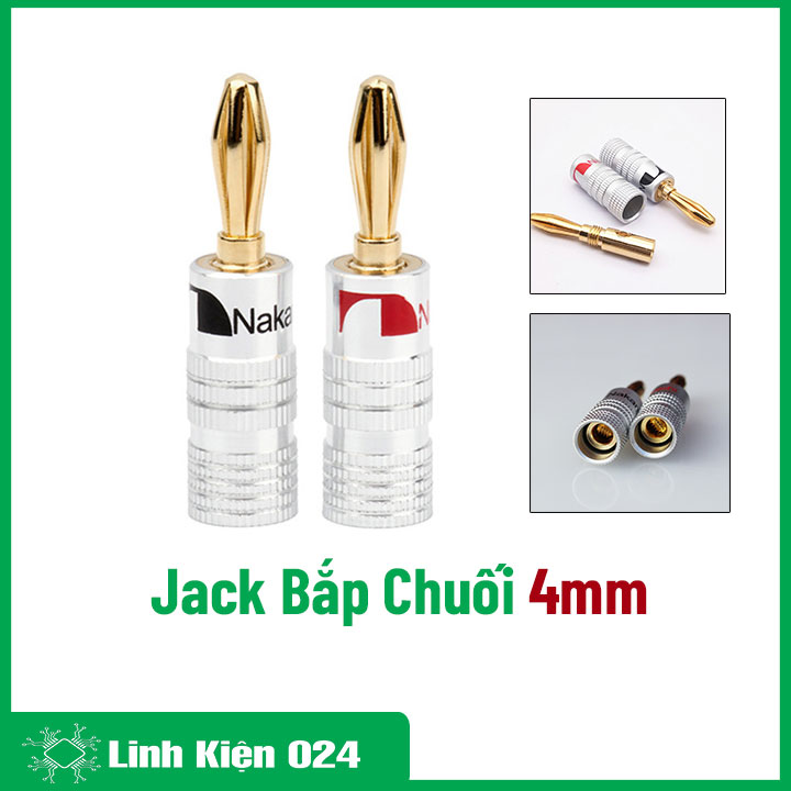 Jack Bắp Chuối Âm Thanh 4mm Mạ Vàng Đồng Nguyên Chất Nakamichi Của Mỹ