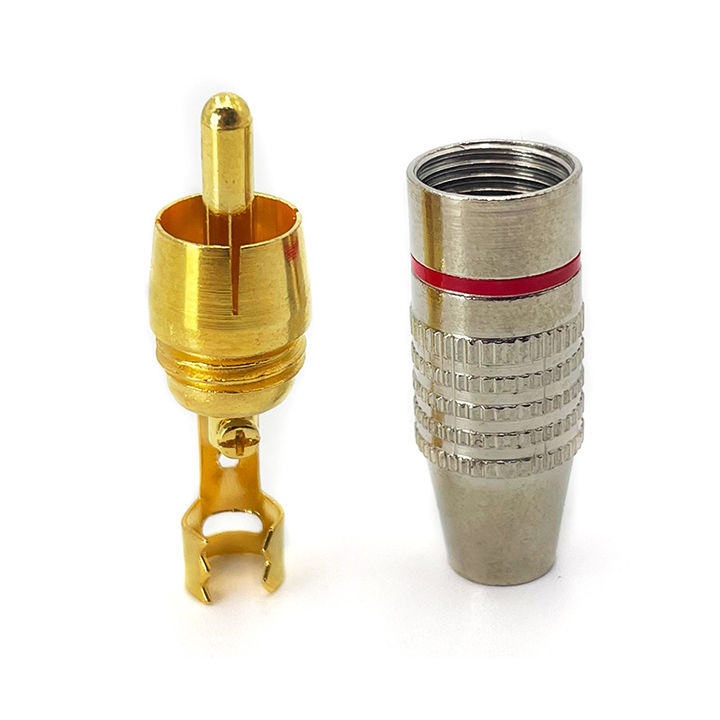 Jack Hoa Sen Đực Mạ Vàng AV/RCA Jack Cắm Âm Thanh