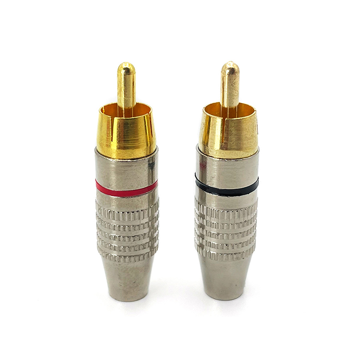 Jack Hoa Sen Đực Mạ Vàng AV/RCA Jack Cắm Âm Thanh